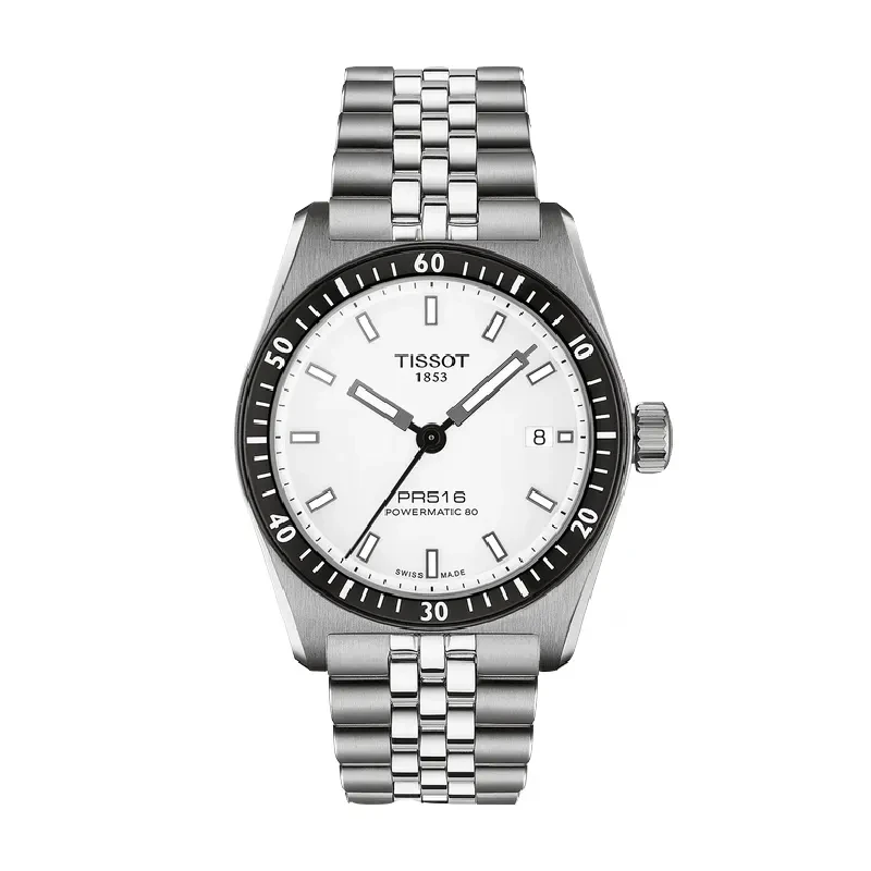 Tissot PR516 Powermatic 80 White Dial Men's Watch- T149.407.11.031.00